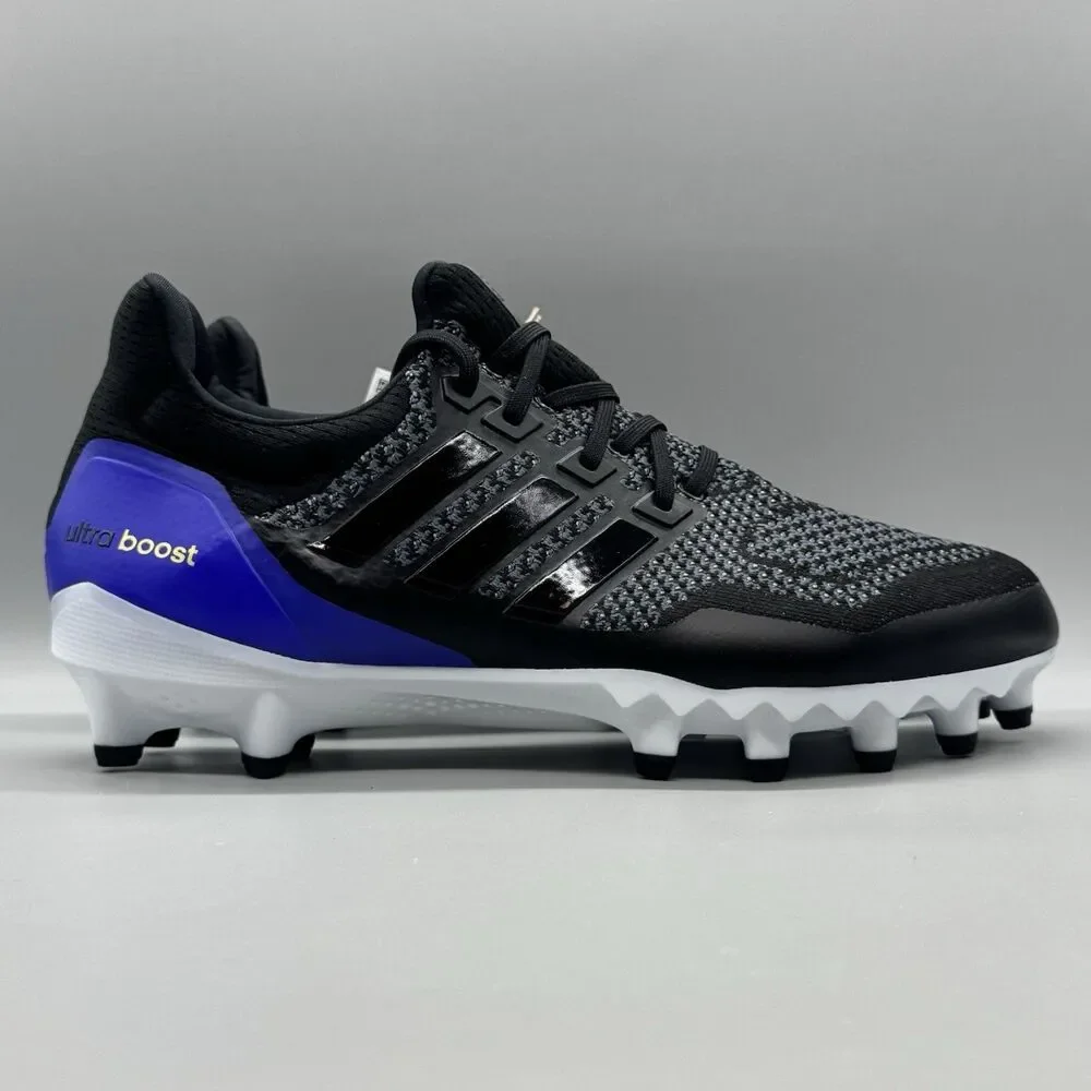 Adidas Ultraboost Ultra Boost Football Cleats Size 12.5 Mens Black Purple NEW